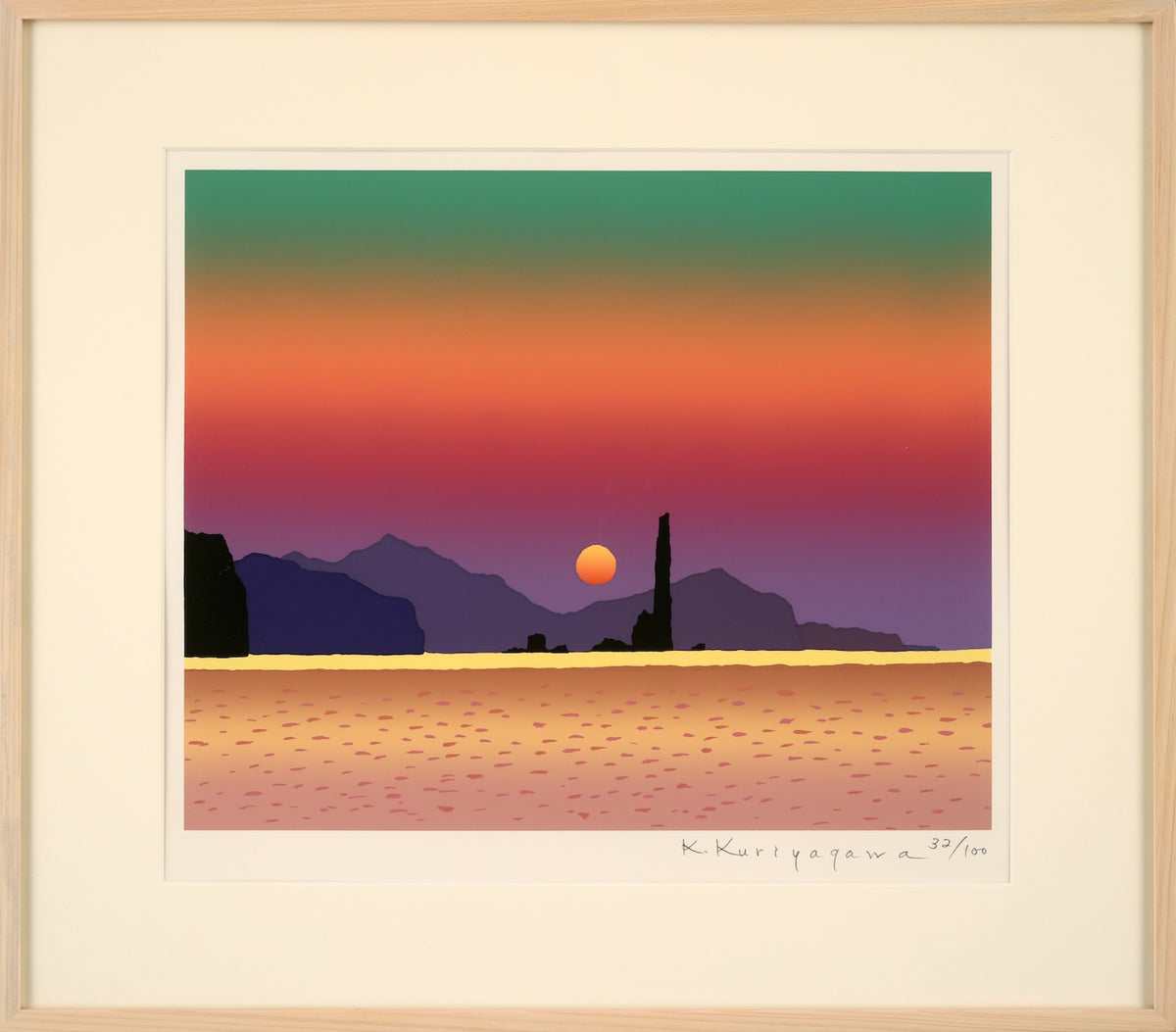 Japanese landscape art - Sunset over the Sea of Japan (Candle