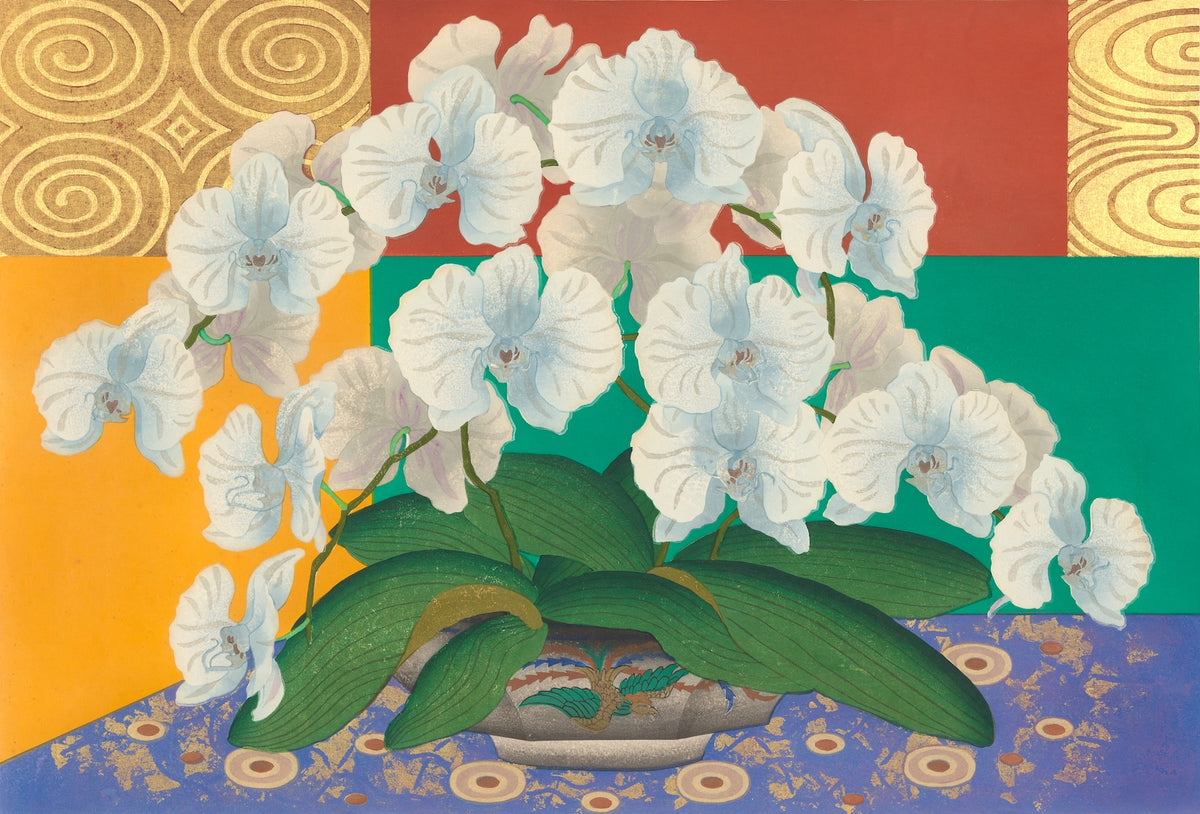 Phalaenopsis Orchid | Japanese Woodblock Print for Sale