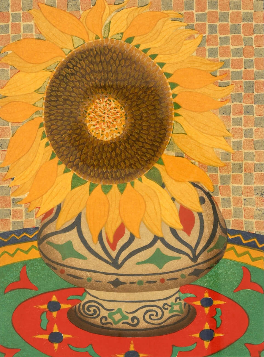 Turkish Sunflower | Japanese Woodblock Print for Sale
