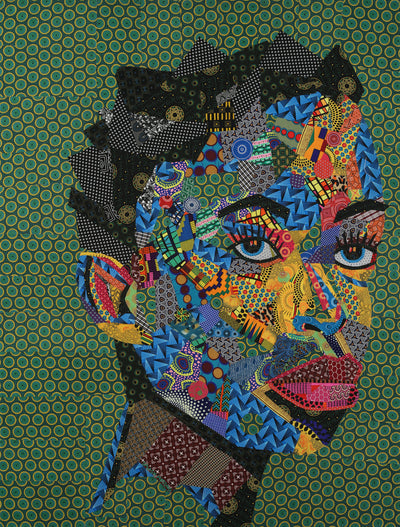 Black Women's Art. Beautiful African woman portrait. "First Rainfall (Print)" by Tsholo Motong from South Africa