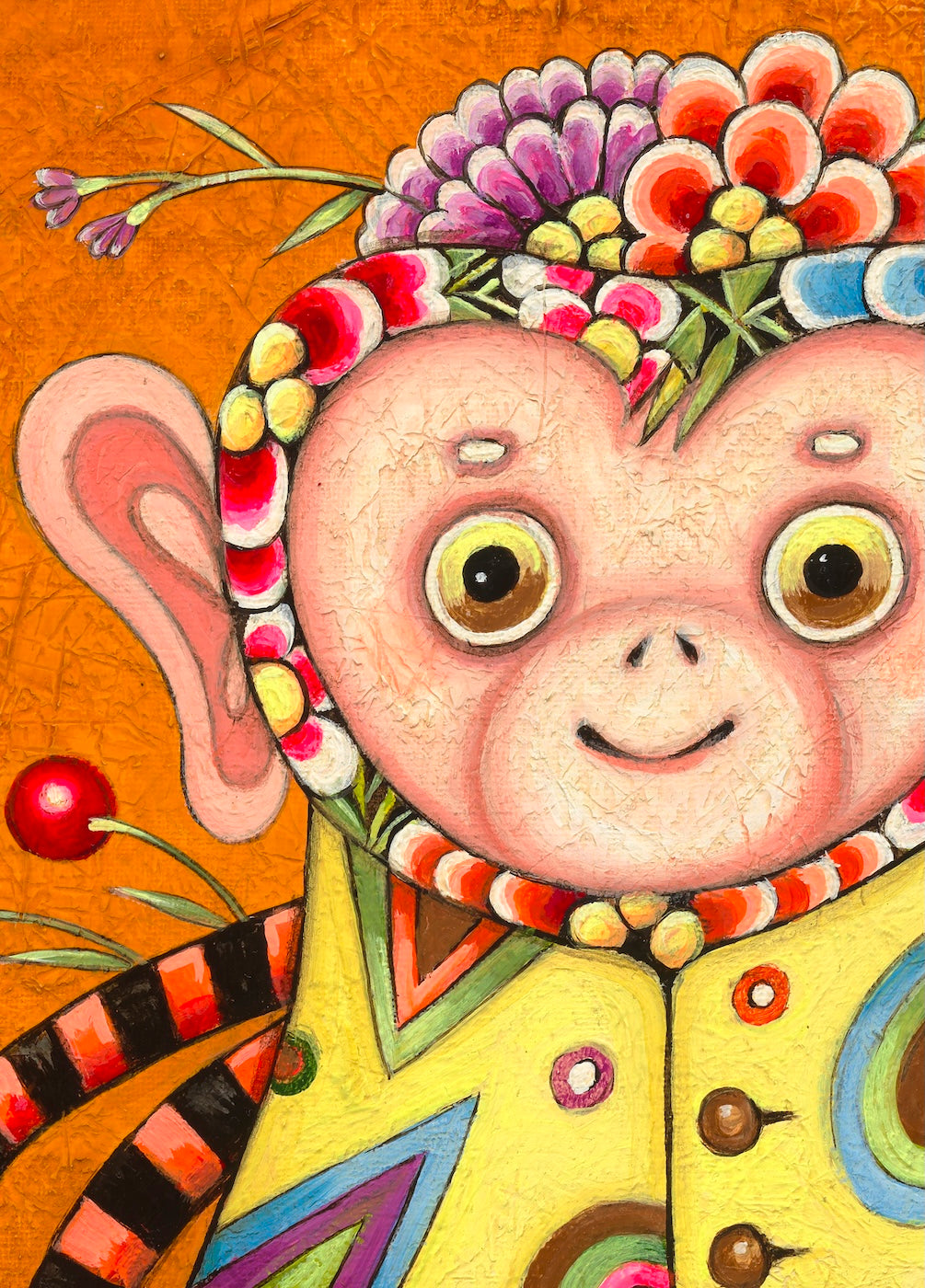 Monkey with a watermelon