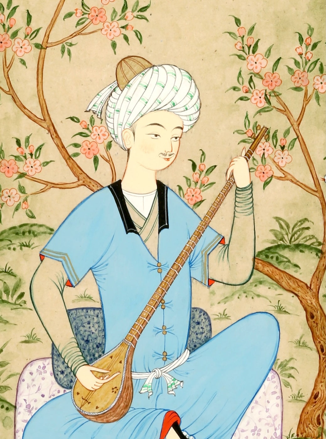 Persian miniature - Young Man with Dutar - Davron Toshev