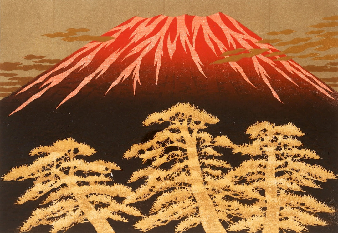 A nt i que☆love油彩画 1956年作 サイン在 木枠ガラス無 Fuji 17 - Museum Frame - Hajime Namiki