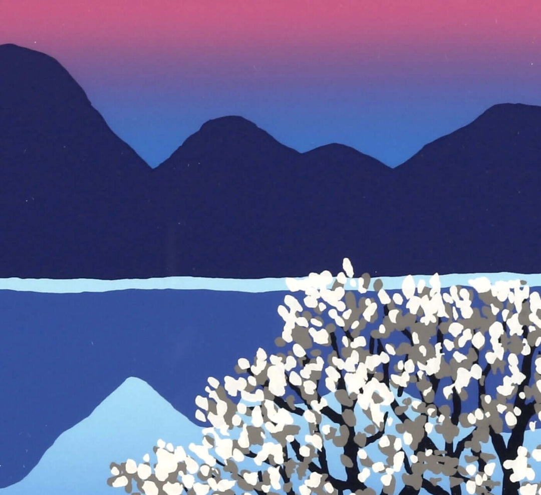 Japanese landscape art - Lake where Kobushi Blooms (Lake Toya