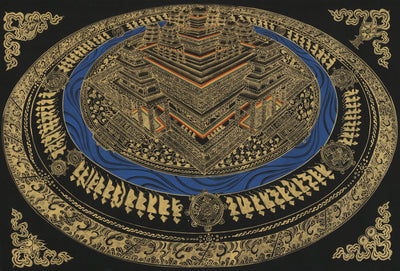 Three-dimensional Mandala by Nepalese Master Thangka artist Tashi Gurung from Upper Mustang, Nepal. Framed and ships from San Francisco, CA