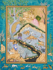 Conference of Birds (Print) showcasing Persian miniature art inspired by Uzbek tradition.