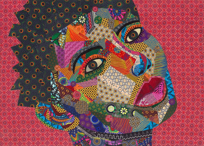 Vibrant Auto Gymnastics artwork showcasing a colorful tapestry of patterns and textures, representing South African art.