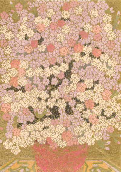 Yowsaku Sekino, cherry blossom woodblock print from Japan