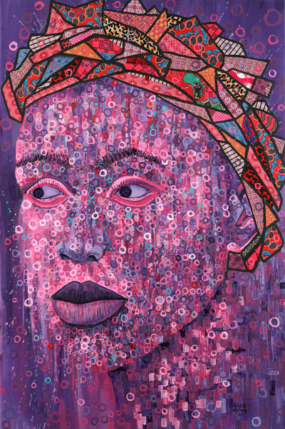 Black Women's Art. African woman portrait. "Her Silence" by Tsholo Motong from South Africa