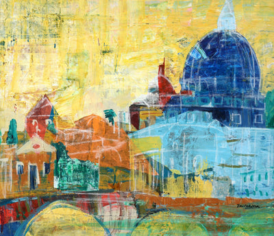 Israeli Art for sale. Rome (Print) by Tavalina, an Israeli contemporary abstract artist. Only at Art House SF. Canvas Print.